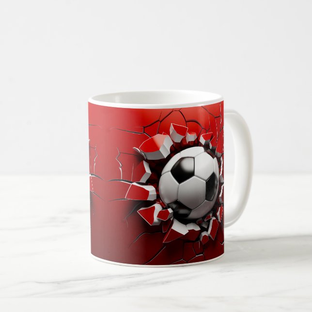 Café Escória De Futebol Quebrando Parede - Caneca 3D Di (Frente Esquerda)