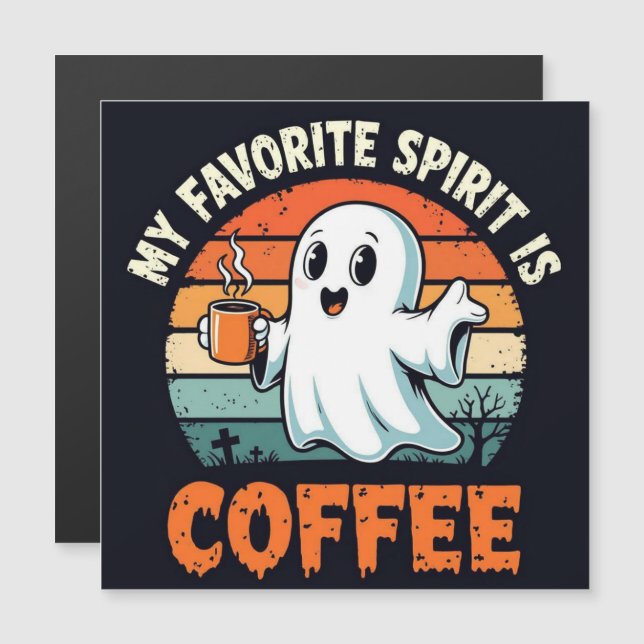 Café Espírito do Halloween Fantasma (Frente/Verso)