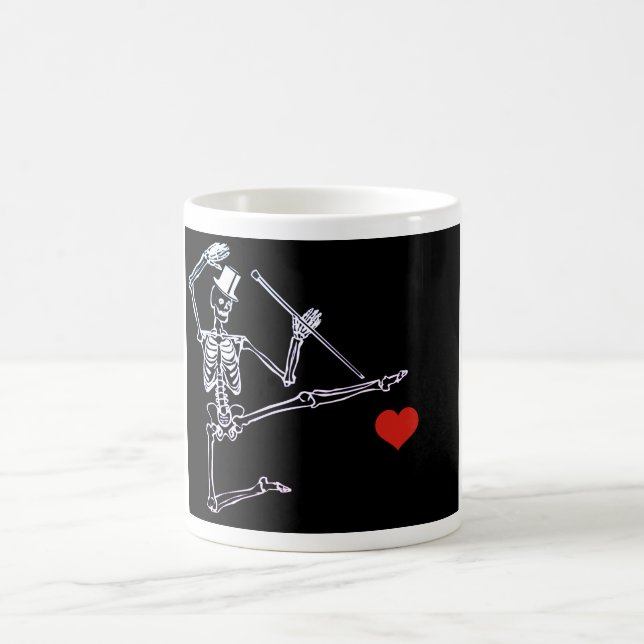 Café Esqueleto de dança clássica de caneca branca 11 oz (Centro)