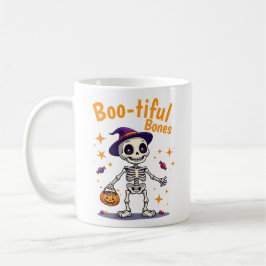 Café Esqueleto de Halloween bonito com caneca design