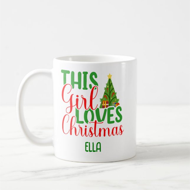 Café Esta Menina Adora A Caneca De Natal (Esquerda)
