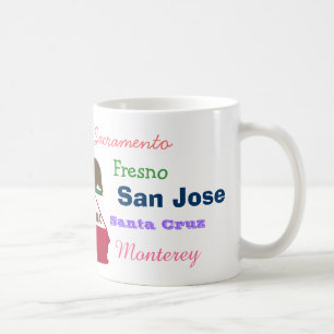 Café Estado de Califórnia e caneca das cidades