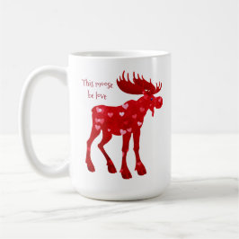 Café Este alce seja amor - Caneca de 15 oz.