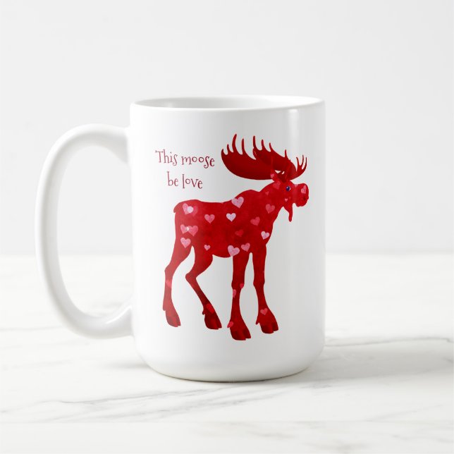 Café Este alce seja amor - Caneca de 15 oz. (Esquerda)