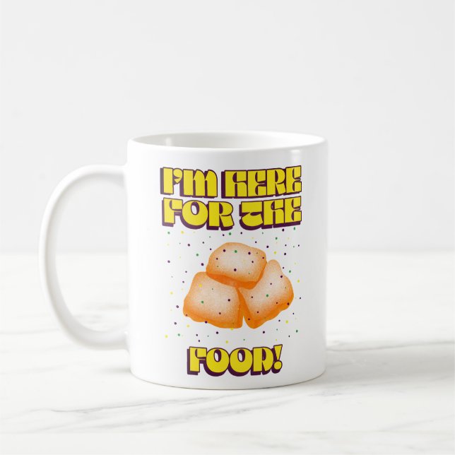 Café Estou Aqui pela Comida! Caneca de Beignets de Mard (Esquerda)