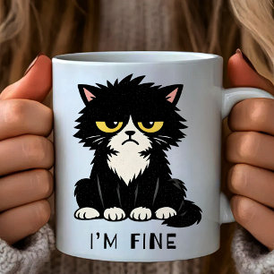 Café Estou Bem - Caneca de gato engraçado