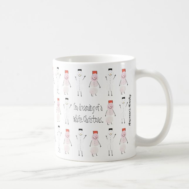 Café Estou sonhando com uma caneca de Natal branca (Direita)