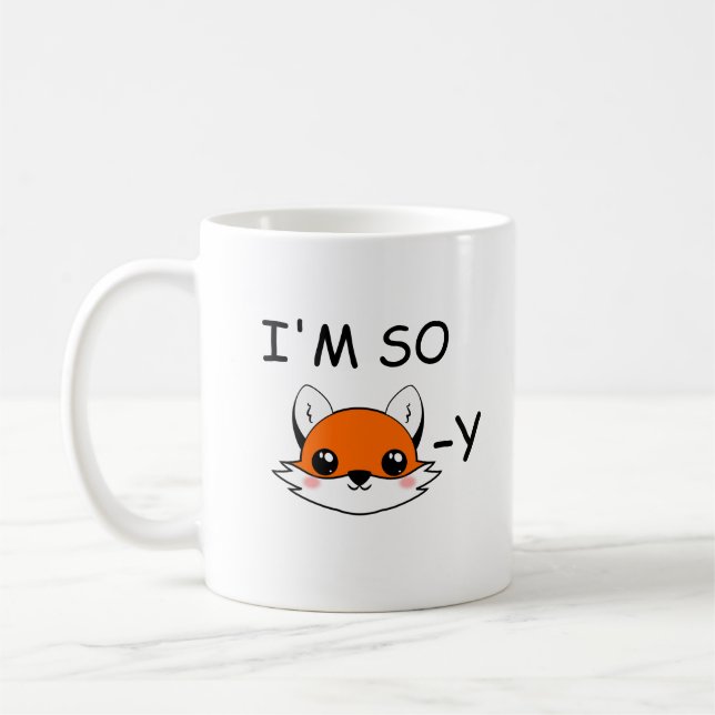 Café Estou tão sensual caneca, caneca de raposa engraça (Esquerda)
