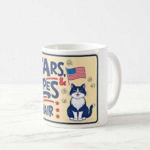 Café Estrelas, Stripes e Cabelos De Gato - Caneca De Ga
