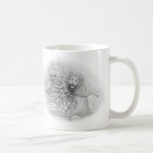 Café Estudo da estátua do leão - caneca de Pierre