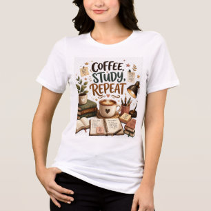 Café Estudo Repita Estudante Cute Acadêmico