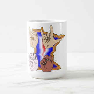 CAFÉ EU AMO A CANECA DA BEBIDA DO LINGUAGEM GESTUAL DE
