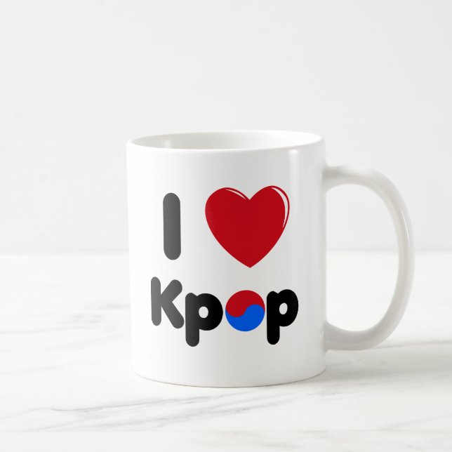 Café Eu amo a caneca de Kpop (Direita)