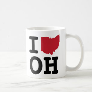Café Eu amo a caneca de Ohio