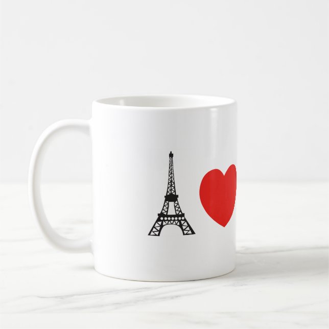 Café Eu "AMO" a caneca de PARIS (Esquerda)