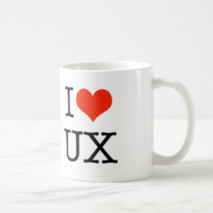 Café Eu amo a caneca de UX