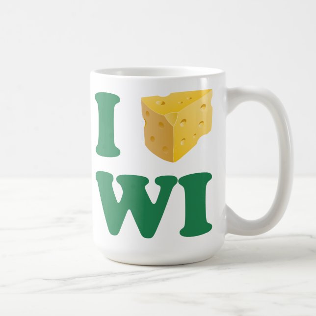 Café Eu amo a caneca de Wisconsin (Direita)