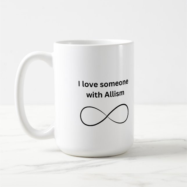 Café Eu amo alguém com caneca de allisme (Esquerda)