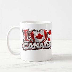 Café Eu Amo Canadá Caneca Patriótica de Futebol para Fã