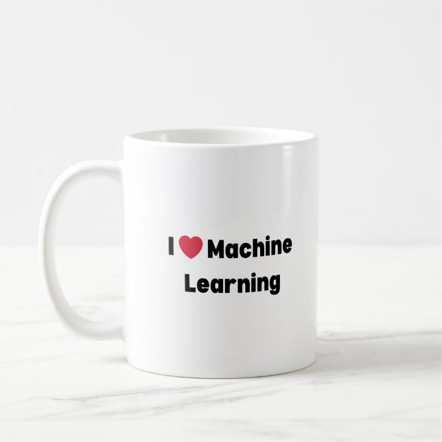 Café Eu Amo Caneca de Aprendizado de Máquina – Presente (Esquerda)