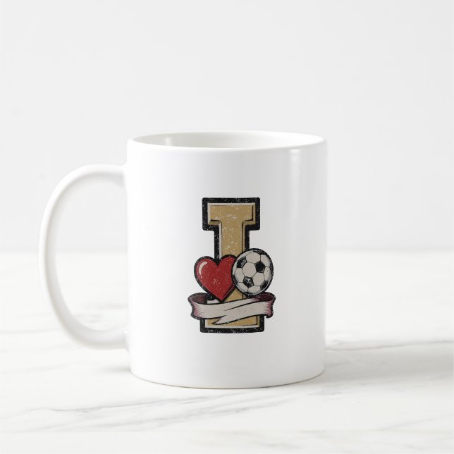 Café Eu Amo Caneca de Futebol Coração e Bola (Esquerda)