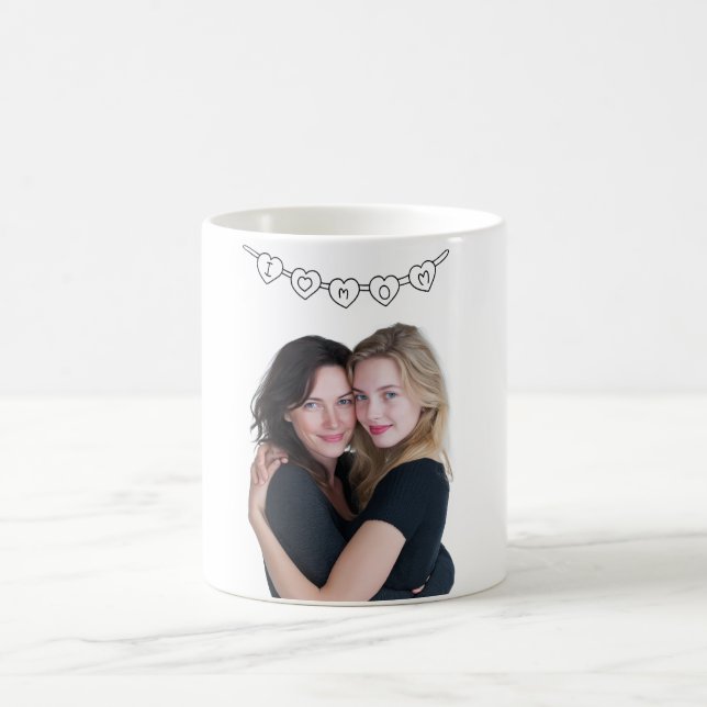 Café Eu Amo Mamãe | Caneca Personalizada de Dia das Mãe (Centro)