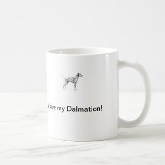 Café Eu amo minha caneca de Dalmation