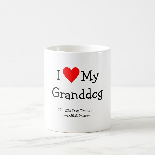 Café Eu amo minha caneca de Granddog (Centro)