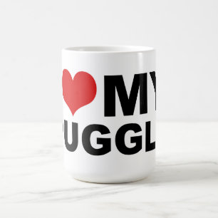Café Eu amo MINHA caneca de Puggle