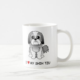 Café Eu amo minha caneca de Shih Tzu