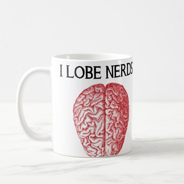 Café Eu Amo Nerds Amo Caneca Divertida ou Caneca de Via (Esquerda)