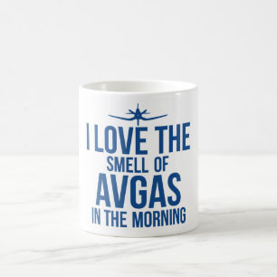 Café Eu amo o cheiro da caneca de Avgas