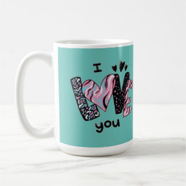 Café Eu amo você caneca de latte