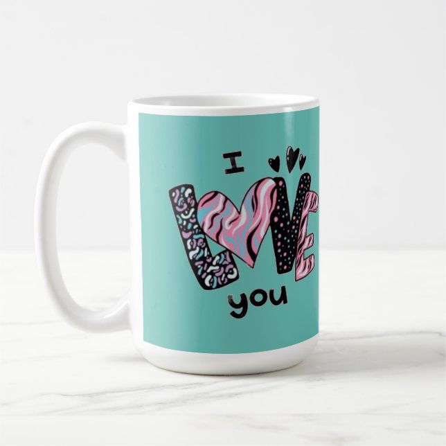 Café Eu amo você caneca de latte (Esquerda)