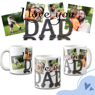 Café Eu amo você papai, caneca de colagem de fotos