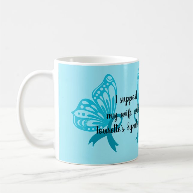 Café Eu apoio a minha esposa... uma caneca de café. (Esquerda)