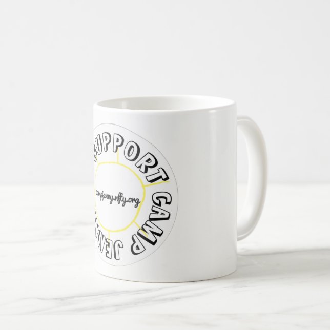 Café Eu apoio o branco da caneca de CJ (Frente Esquerda)