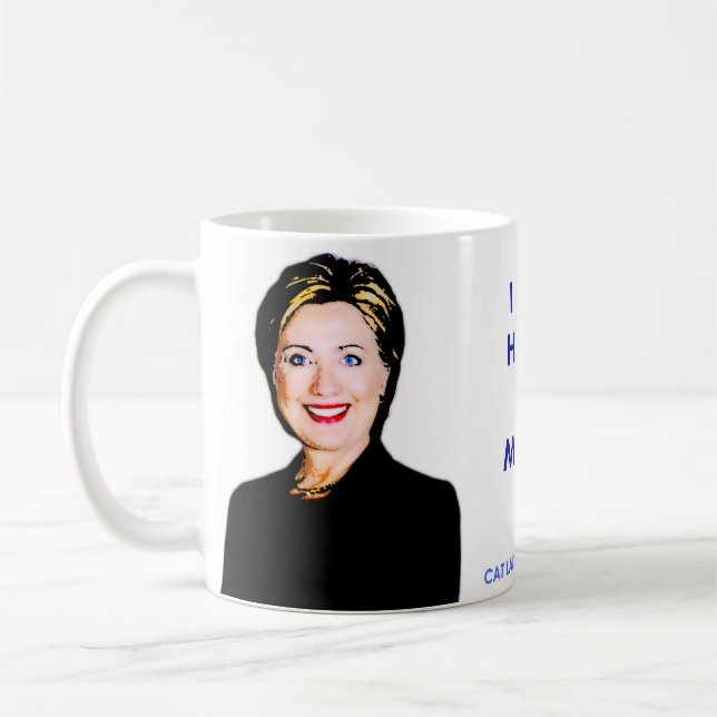 Café "Eu confio: Caneca de Hillary e de meu gato". (Esquerda)