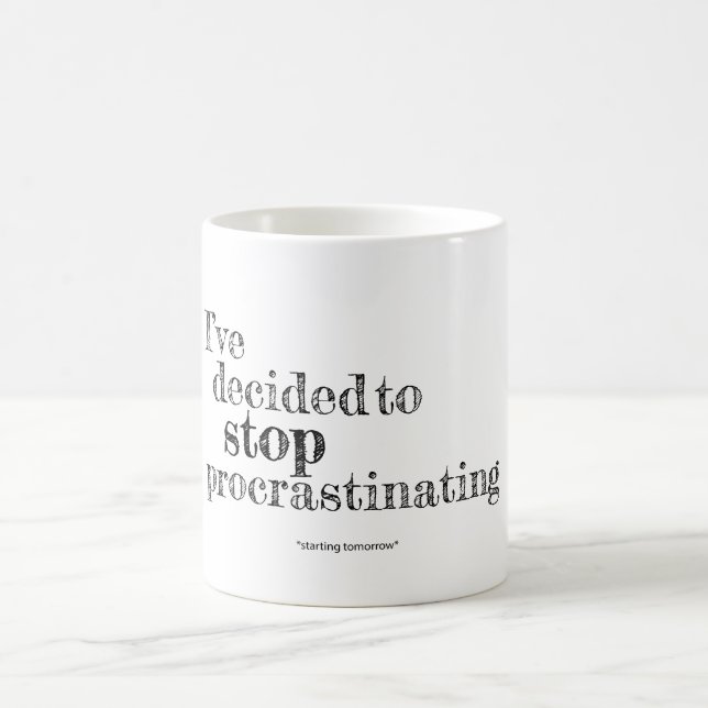 Café Eu decidi parar de procrastinar a caneca (Centro)