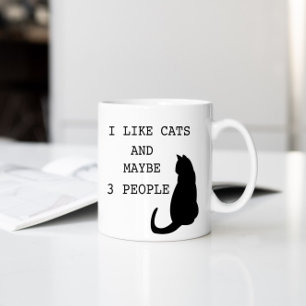 Café Eu gosto de Gatos ⎢ Caneca Engraçada