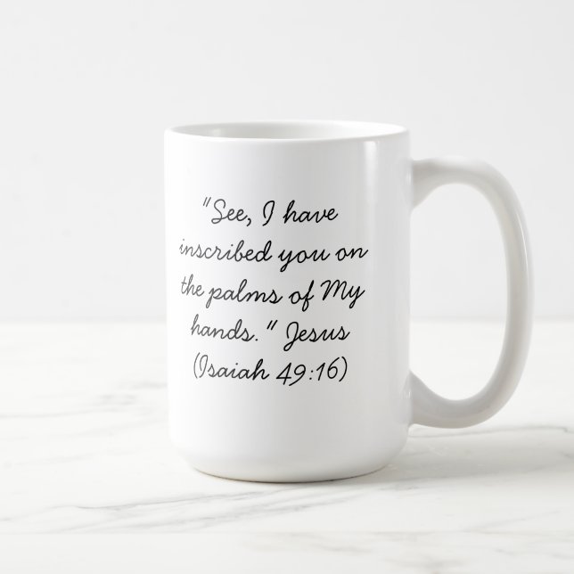 Café Eu inscrei-o nas palmas de minha caneca das mãos (Direita)