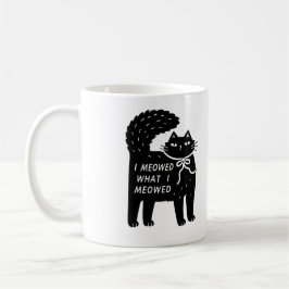 Café "Eu Miou O Que Eu Miou" Caneca de Gato Preto