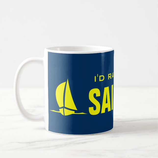 Café Eu preferencialmente velejar caneca | humor de ref (Esquerda)