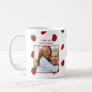 Café Eu Te Amo Muito Morango Caneca de Foto