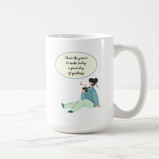 Café "Eu tenho o poder..." Caneca de cerâmica de 425ml (Direita)