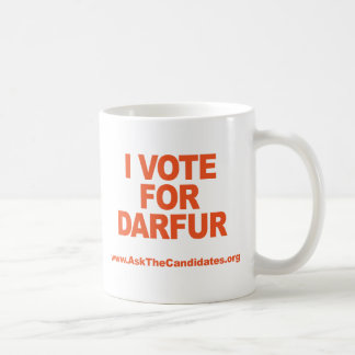 Café Eu voto para a caneca de Darfur