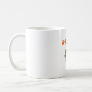 Café excelente de aparência de gato colorido na caneca