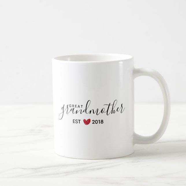 Café Excelente vermelho do coração - avó Est. Caneca de (Direita)
