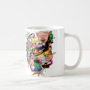 Café Express Yourself Retro Cartoon Colagem Caneca de C