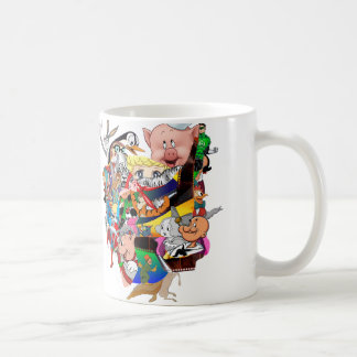 Café Express Yourself Retro Cartoon Colagem Caneca de C
